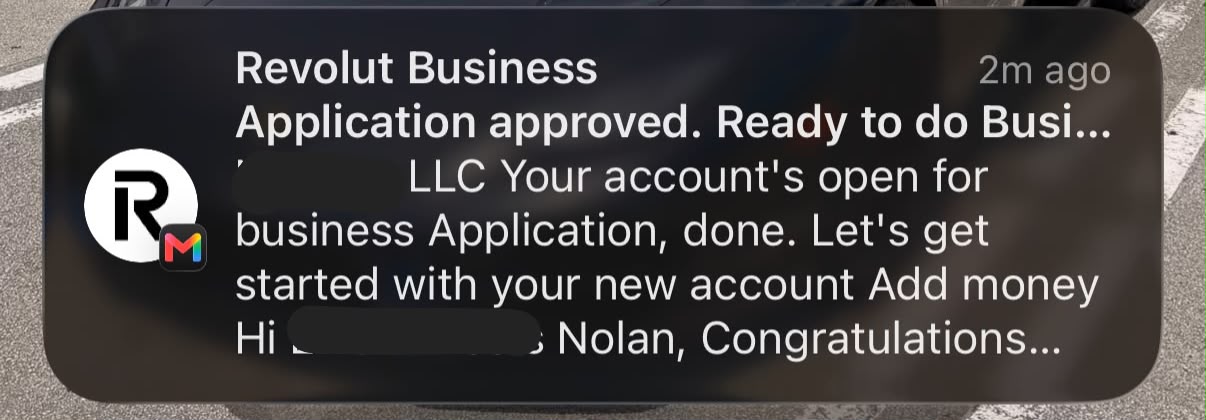 Compte Revolut approuvé